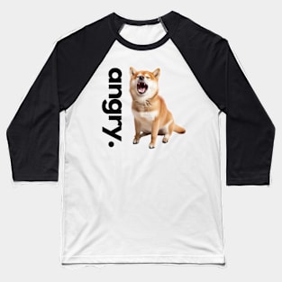 Angry Shiba Inu Light Baseball T-Shirt